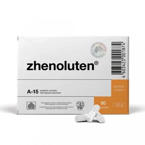 Zhenoluten packaging with capsules on a white background