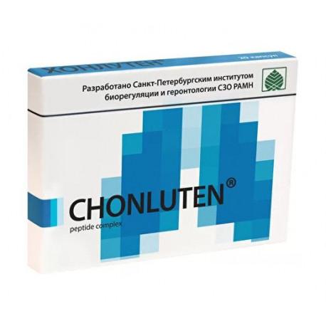 Box of Chonluten peptide complex with blue and white design on a white background